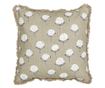 PSILOTALES Set of 2 Beige Floral Print Cotton Decorative Pillows 45 x 45 cm