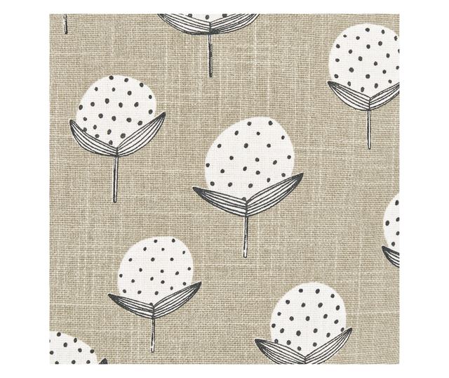 PSILOTALES Set of 2 Beige Floral Print Cotton Decorative Pillows 45 x 45 cm