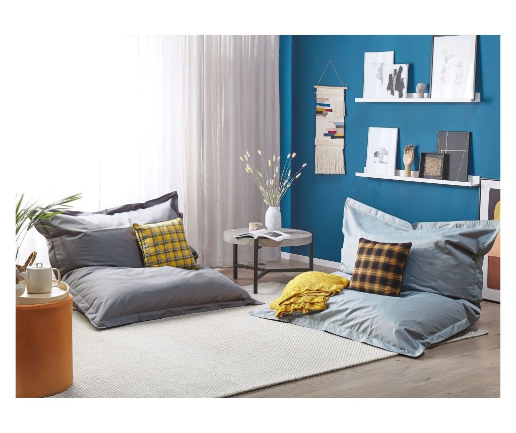 Babzsák 300 L FUZZY 140 cm 180 cm Világosszürke - 1