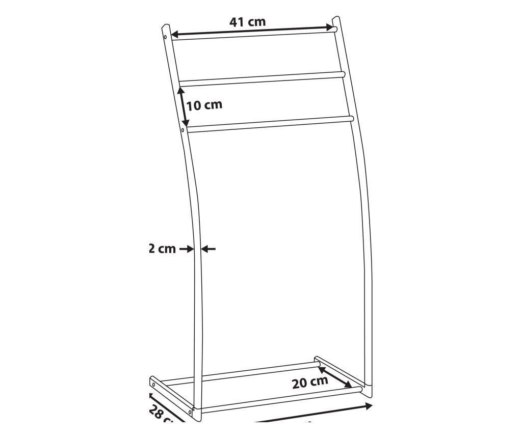 Stativ pentru prosoape AMBIL Metal Argintiu - 5