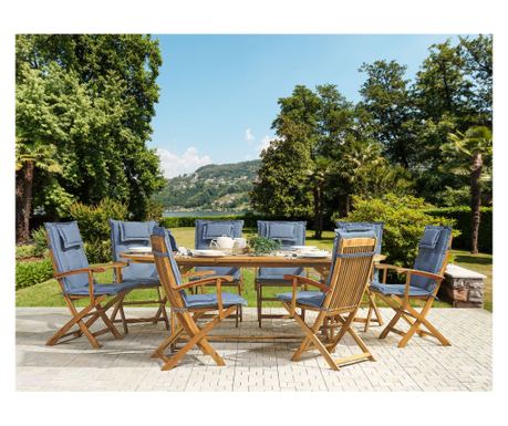 Set de 8 perne pentru spătar/șezut MAUI 40 x 54 cm Albastru