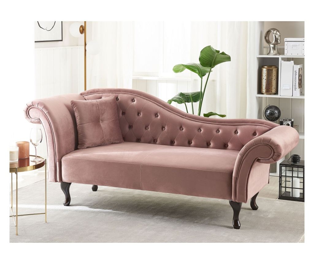 Bal oldali dívány LATTES Bársony Rózsaszín - 1