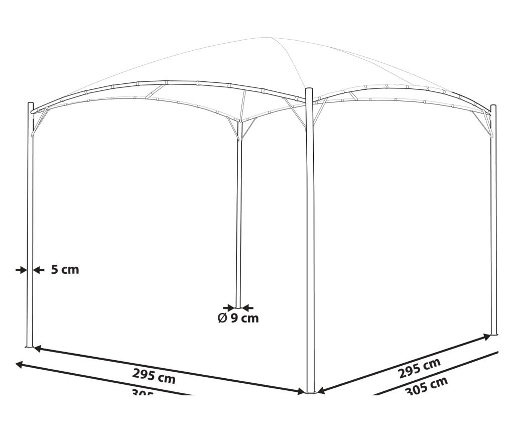 Pavilon VOMERO Fém 305 cm 305 cm Szürke - 3