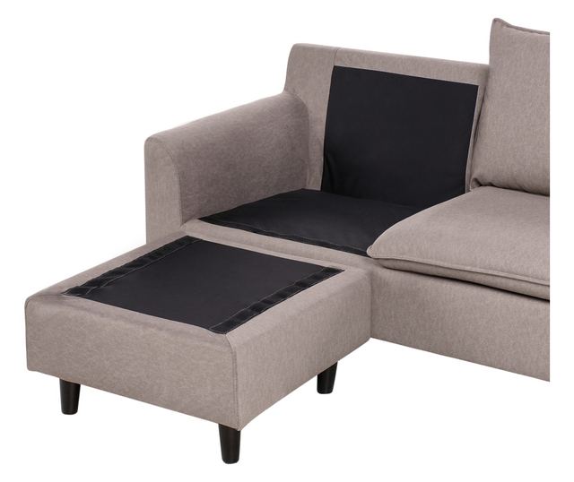 ELVENES 3-Seater Corner Sofa Taupe Right