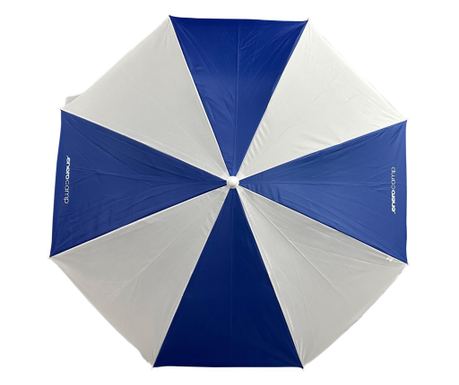 Suncobran za plažu ili balkon s nagibom, metalna šipka, 160 cm, bijelo-plavi