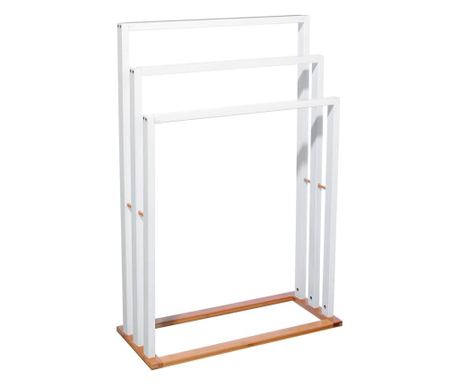5Five Lysandre stalak za ručnike s 3 police, 55x24x82 cm, bijeli bambus