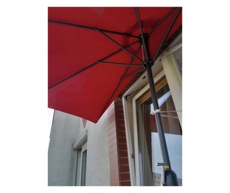 Balkonski suncobran 270x250 cm, zidni, s ručkom i vodootpornom navlakom, crveni