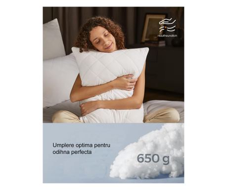 SONGMICS Reverzibilni jastuk za zimu ili ljeto, 40x80 cm, punjenje 650 g, bijeli