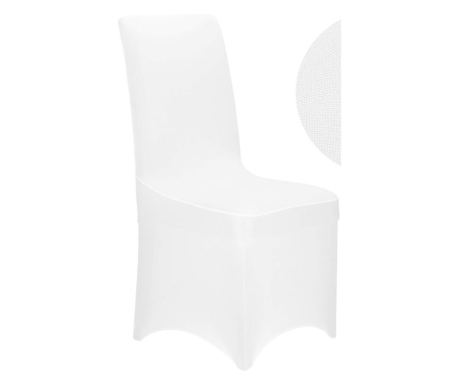 Set od 4 univerzalne navlake za stolice za događaje, poliester i spandex, bijele