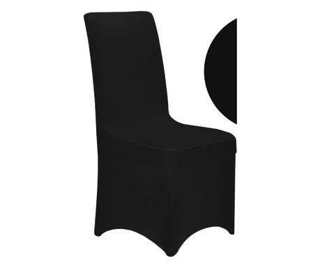 Set od 4 univerzalne navlake za stolice za događaje, poliester i spandex, crne