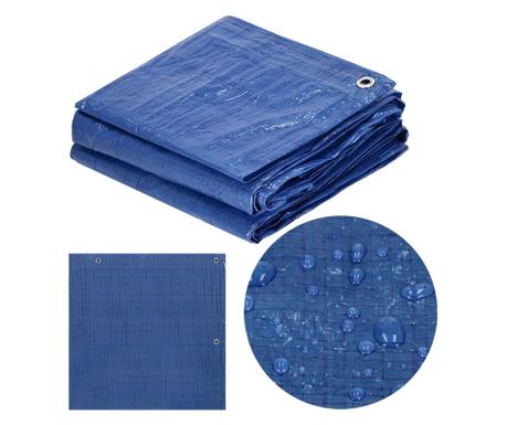 Vodoodporna laminirana polietilenska ponjava, 60g/m2, 8x10m, modra