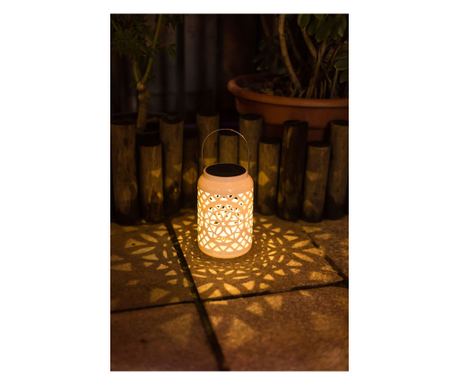Dekoratív napelemes lámpa, LED, kültéri, 12x12x18,5cm, fehér