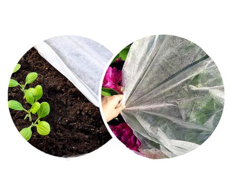 Agro tekstilna folija za zastirko, proti plevelu, UV filter, 50 x 1.6 metra, 70g/m2, bela