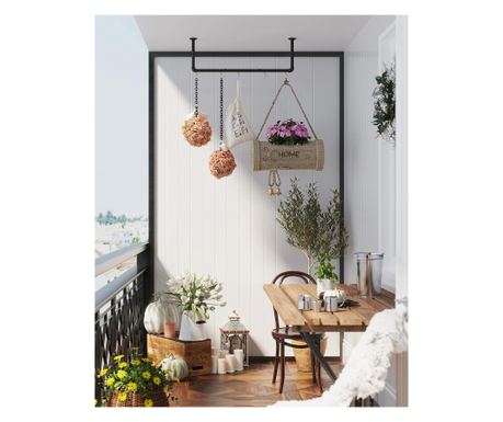 SONGMICS Set od 2 metalne vješalice za odjeću, zidne, industrijski stil, 92x30x8cm, crne