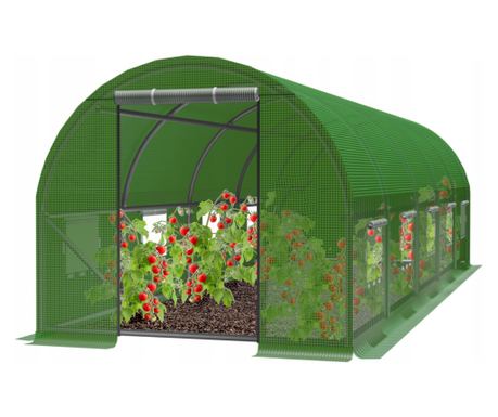 Tunelska gredica s kovinskim okvirjem, 300x800cm, zelena, 24m²