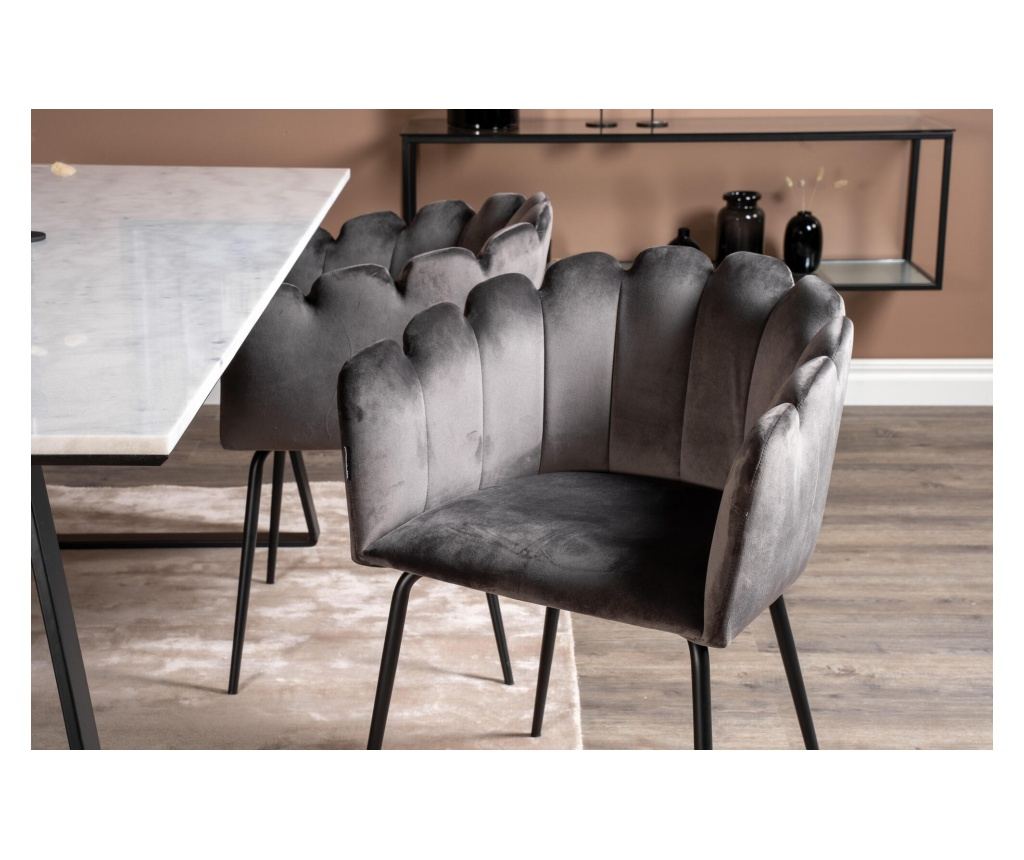 Blagovaonska stolica Limhamn siva i crna 61 cm - 5
