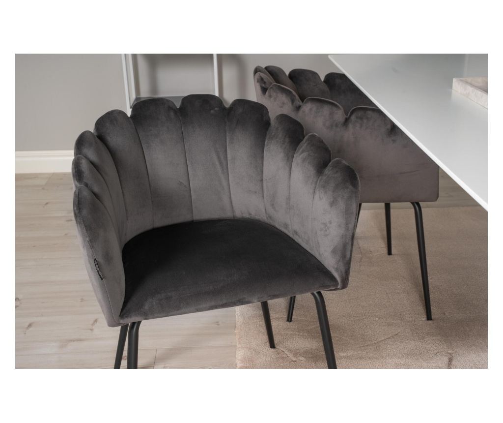 Blagovaonska stolica Limhamn siva i crna 61 cm - 7