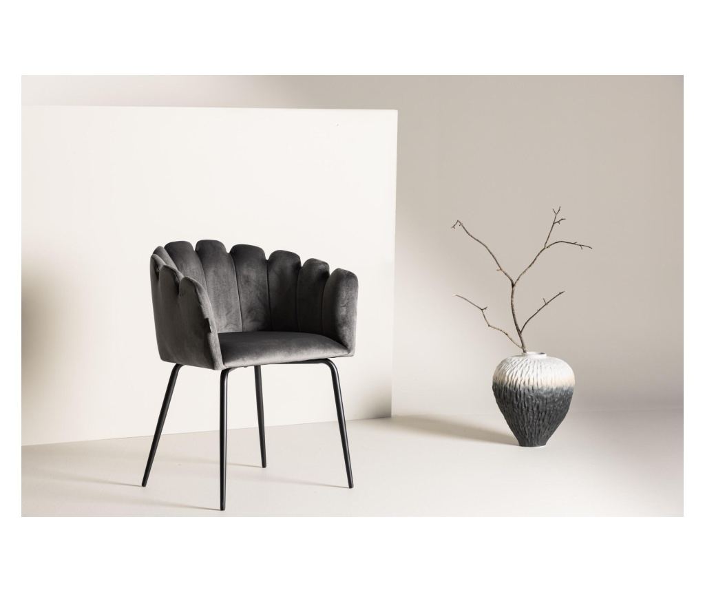 Blagovaonska stolica Limhamn siva i crna 61 cm - 8
