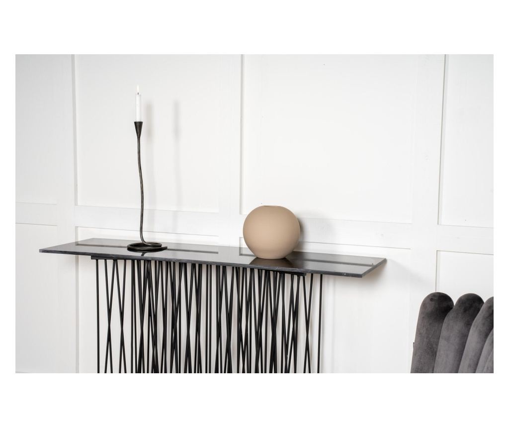 Bočni stolić Stone mramor crni i crni 37 cm - 9