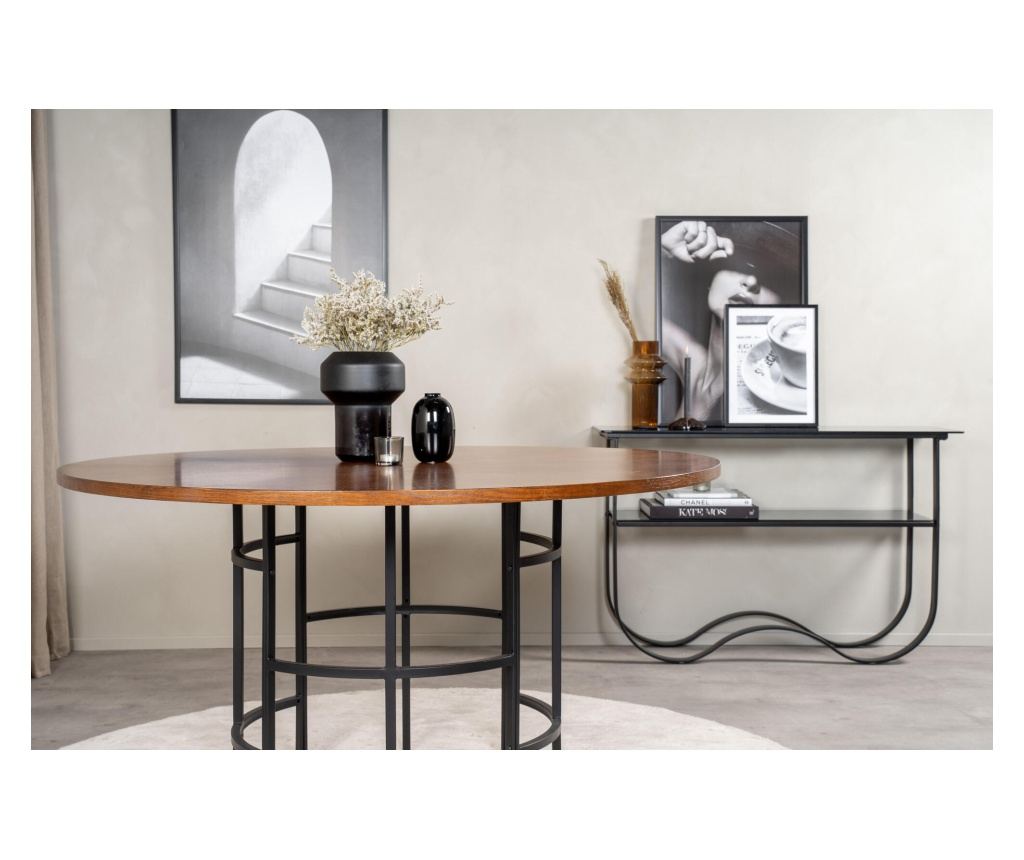 Blagovaonski stol Copenhagen orah & crni 140 cm - 2