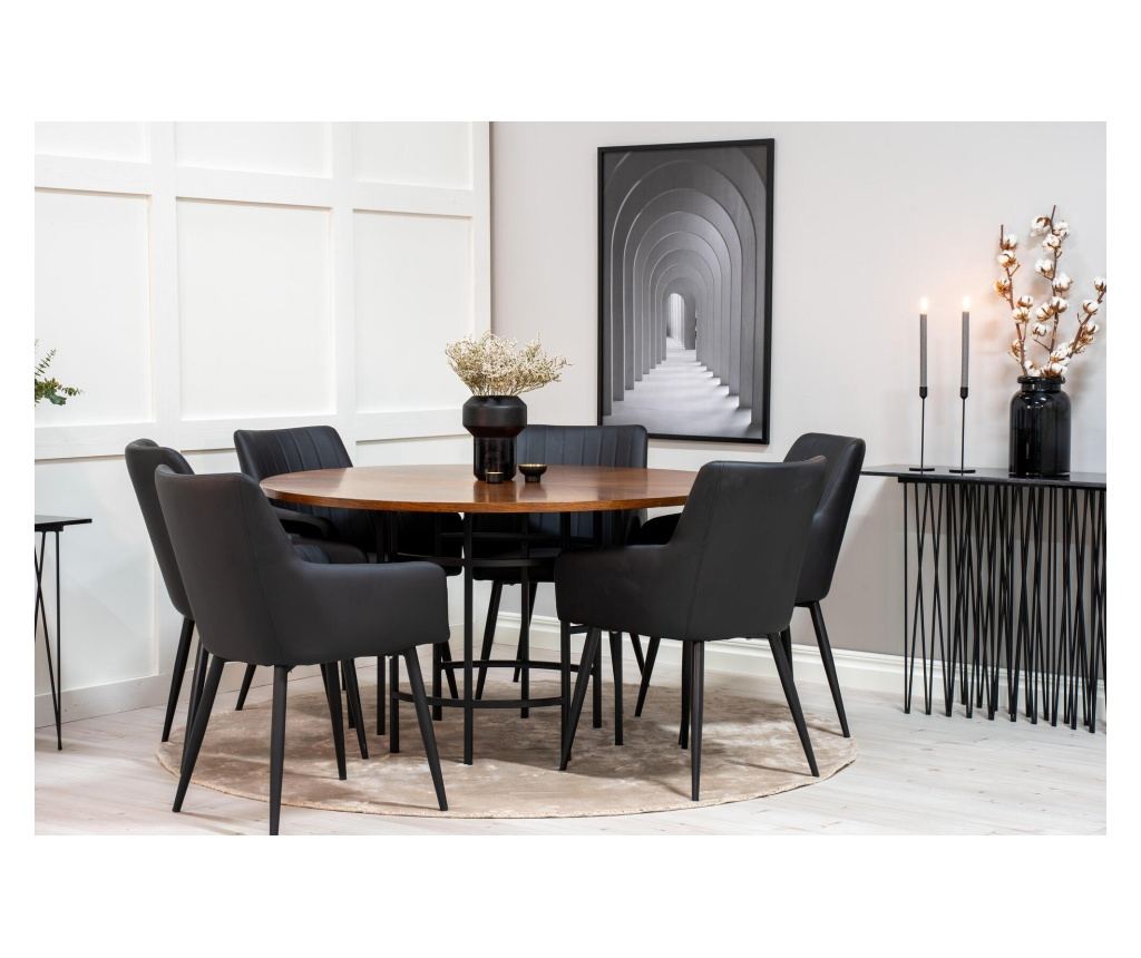 Blagovaonski stol Copenhagen orah & crni 140 cm - 3