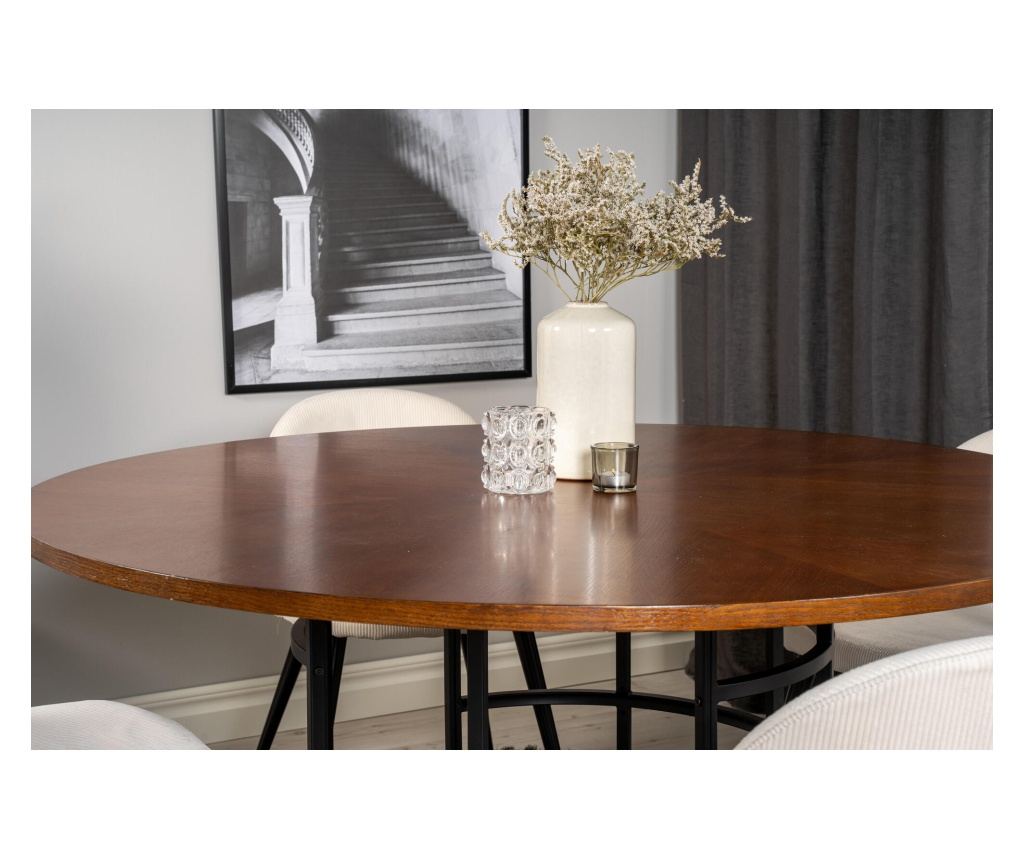 Blagovaonski stol Copenhagen orah & crni 140 cm - 4