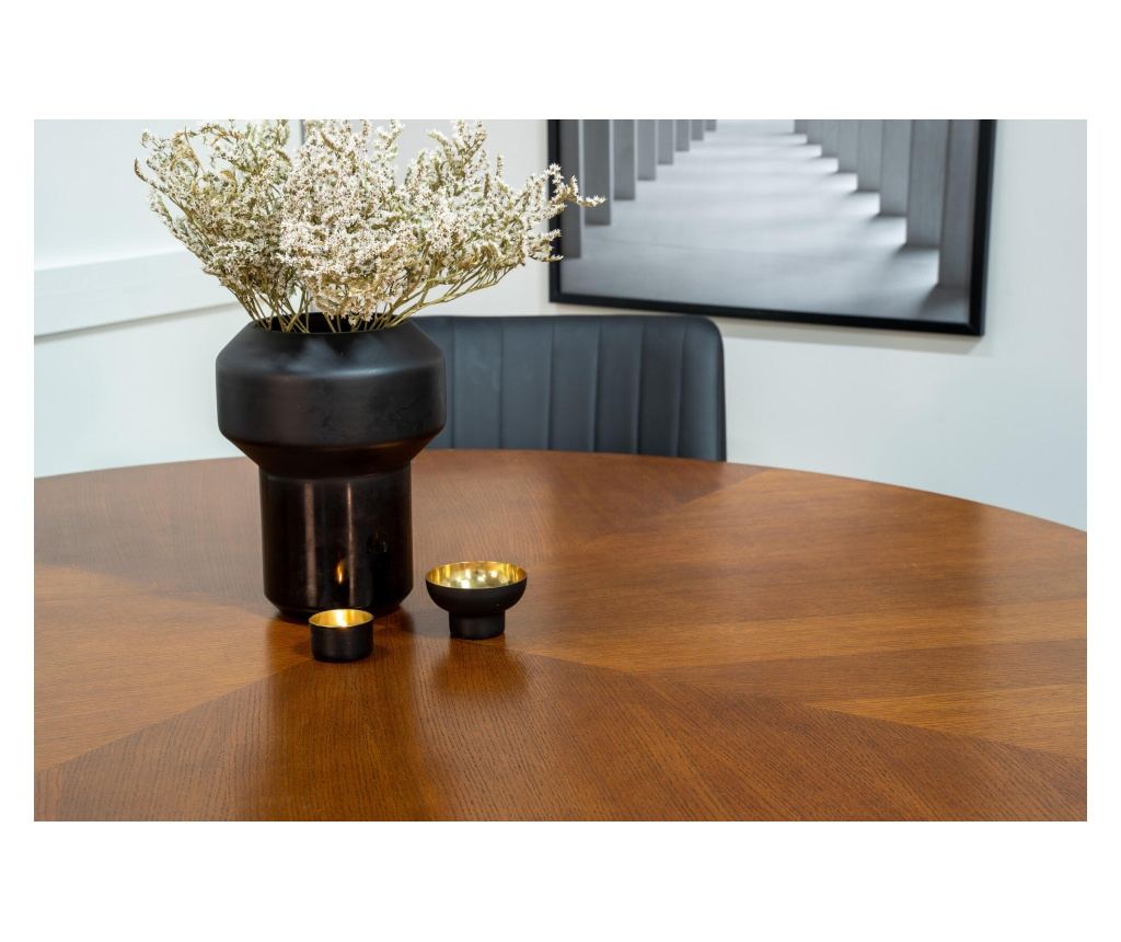 Blagovaonski stol Copenhagen orah & crni 140 cm - 5
