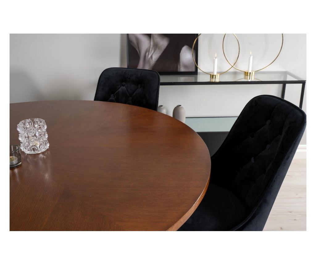 Blagovaonski stol Copenhagen orah & crni 140 cm - 6