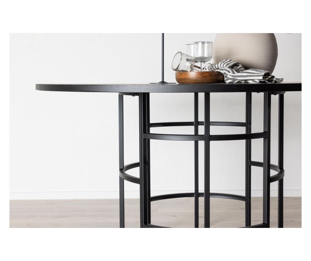 Blagovaonski stol Copenhagen crni 140 cm - 5