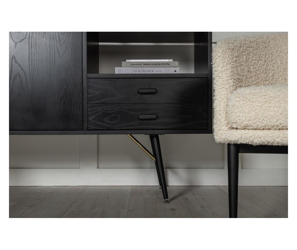 Komoda Zlatna Crna i Zlatna 160 cm - 8