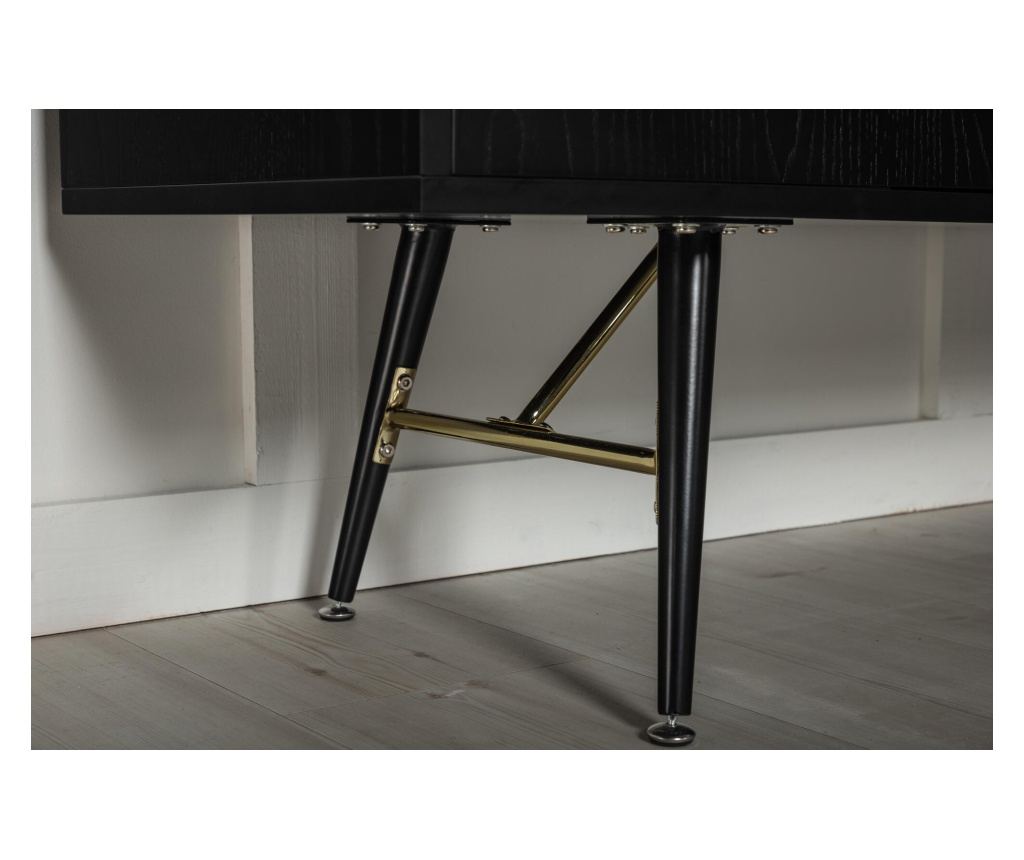 Komoda Zlatna Crna i Zlatna 160 cm - 9