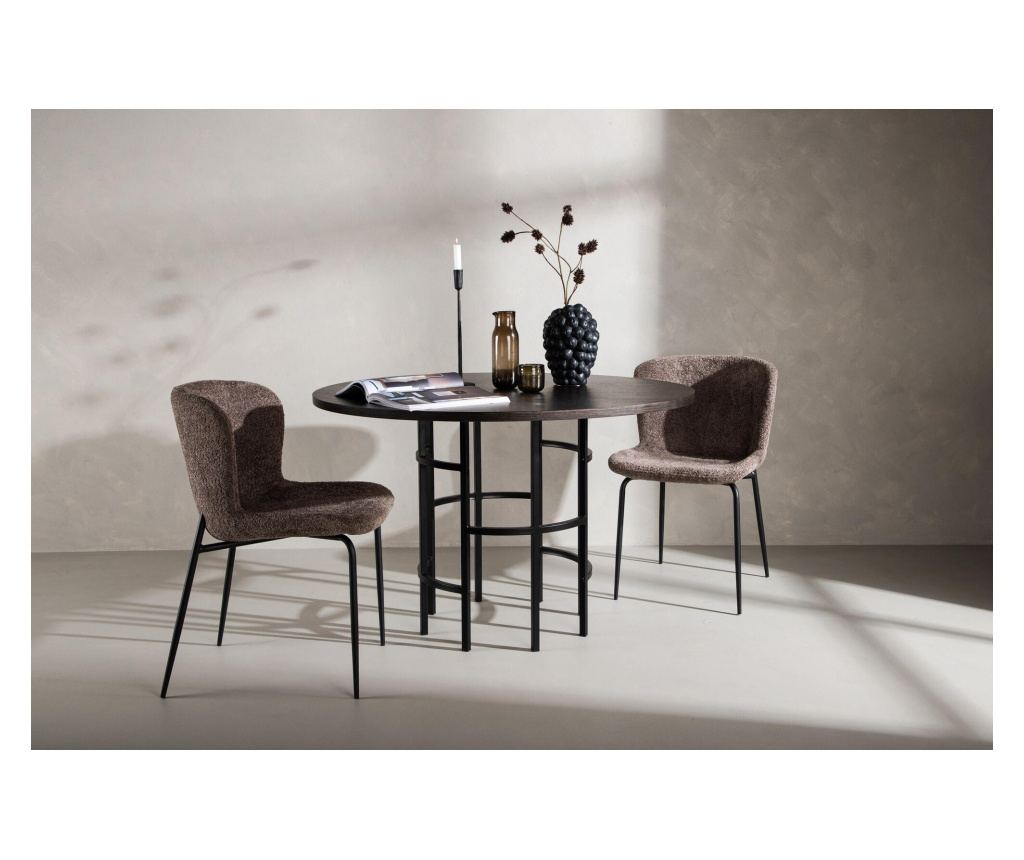 Blagovaonski stol Copenhagen smeđi i crni 115 cm - 3
