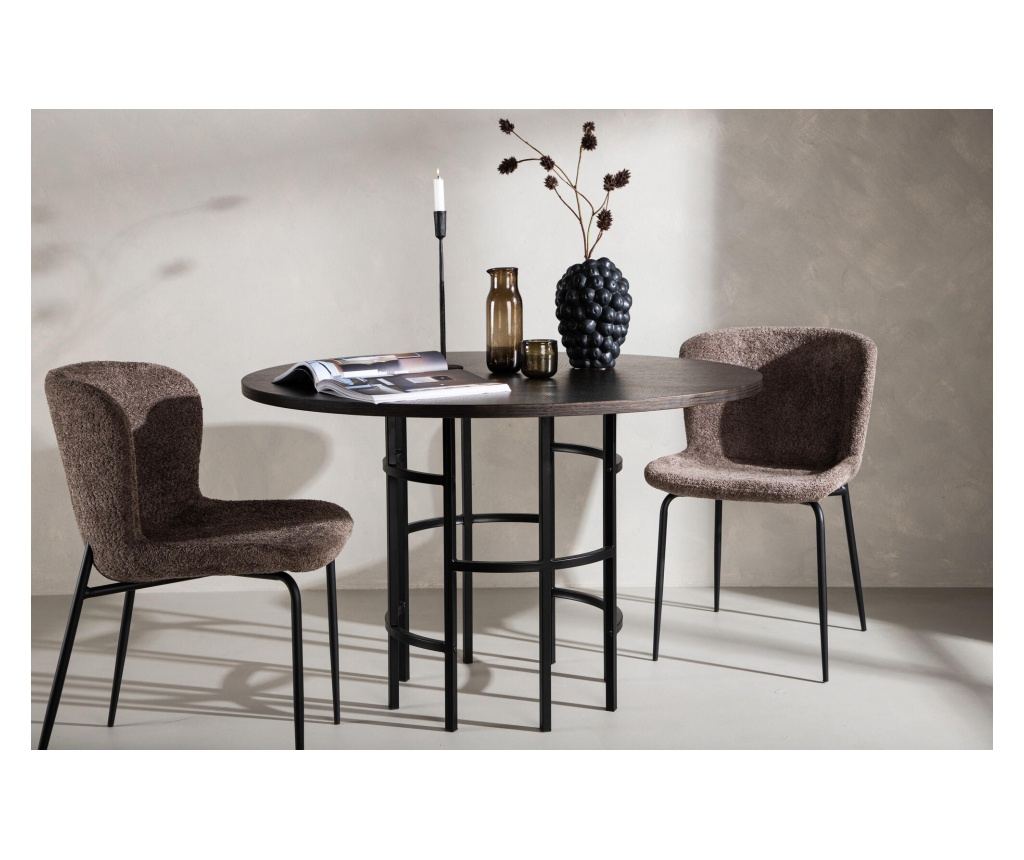 Blagovaonski stol Copenhagen smeđi i crni 115 cm - 4