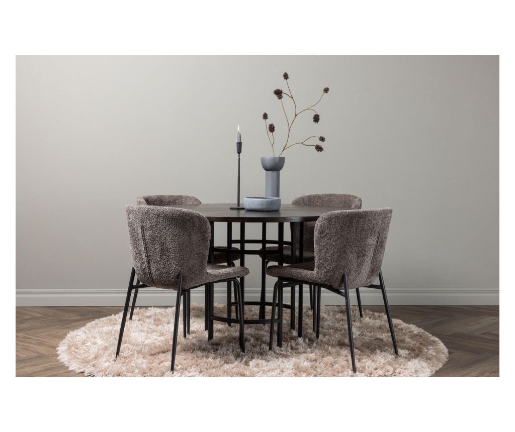 Blagovaonski stol Copenhagen smeđi i crni 115 cm - 5