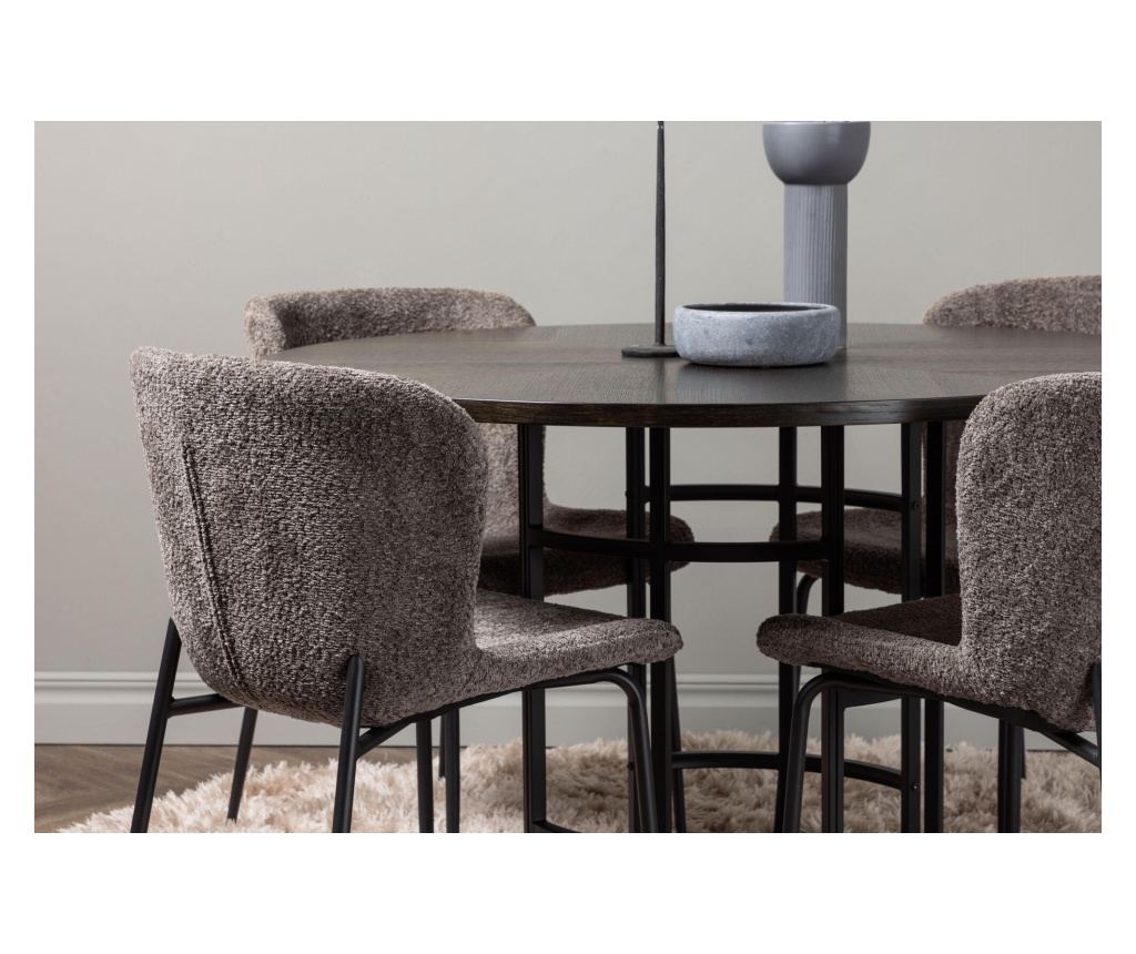 Blagovaonski stol Copenhagen smeđi i crni 115 cm - 6