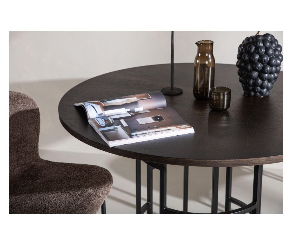 Blagovaonski stol Copenhagen smeđi i crni 115 cm - 8