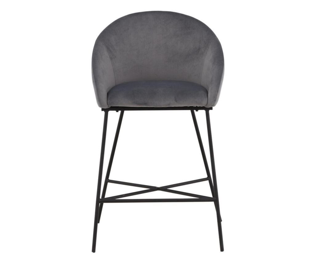 Barska stolica Velvet siva i crna 59 cm - 2
