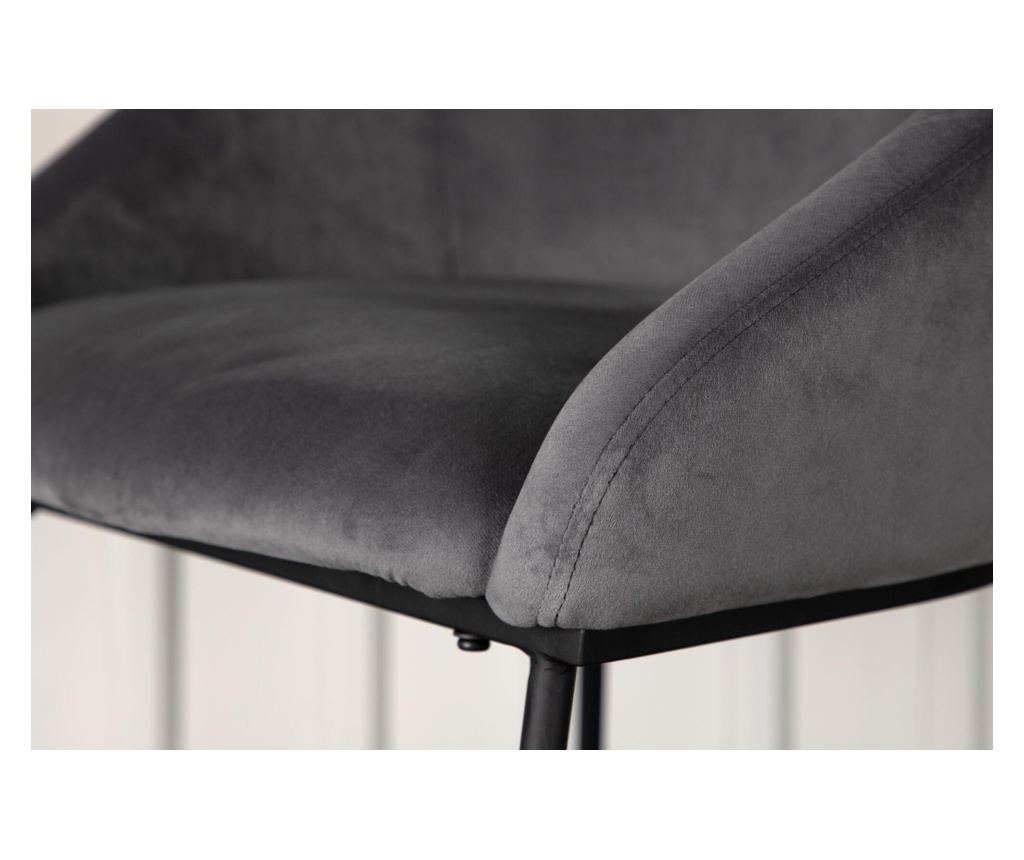 Barska stolica Velvet siva i crna 59 cm - 5