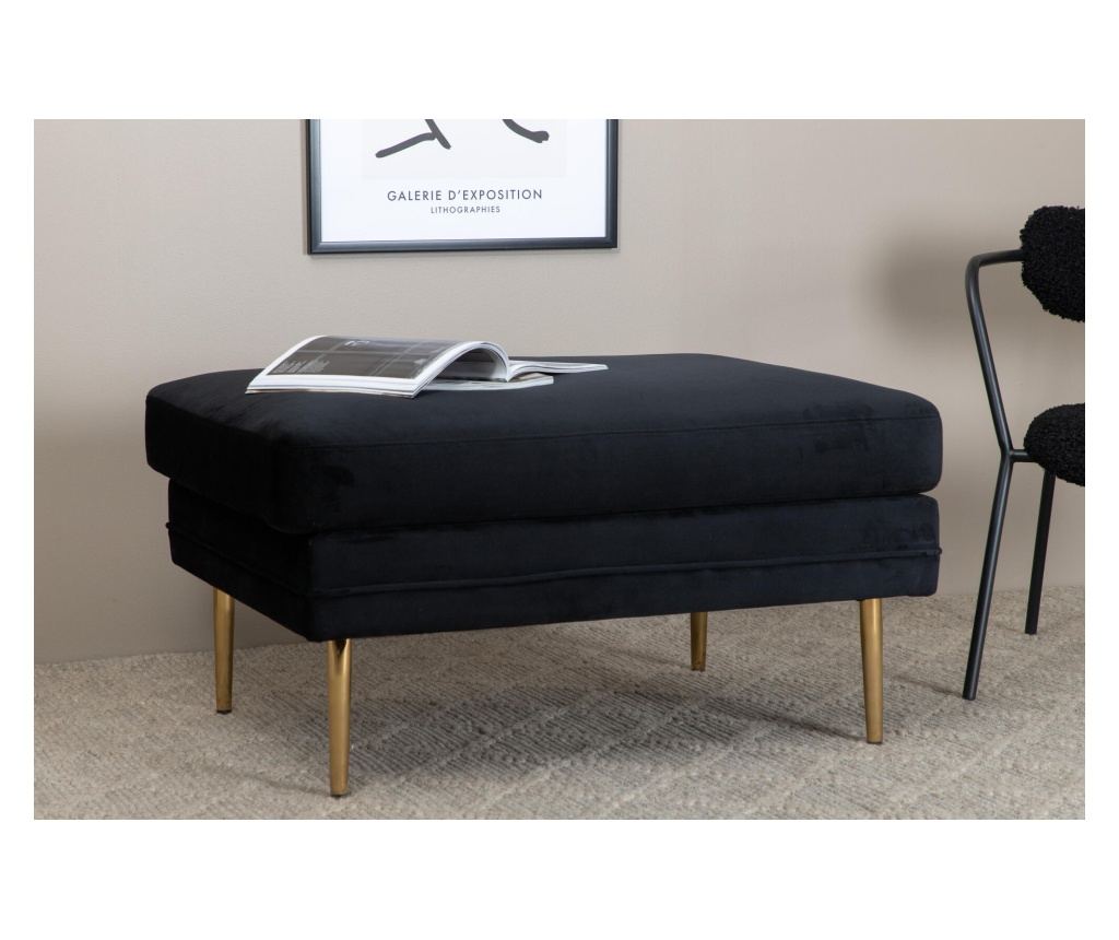 Tabure Ottoman Boom Crno & Zlatno 90 cm - 5