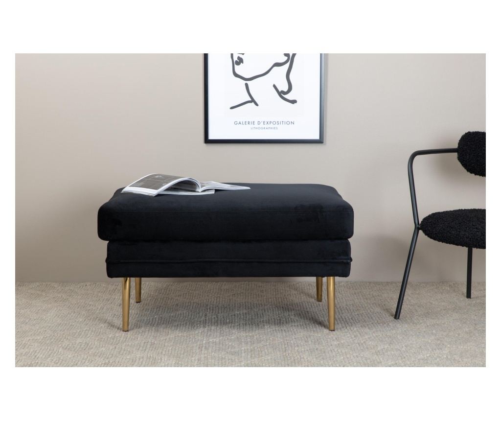 Tabure Ottoman Boom Crno & Zlatno 90 cm - 7