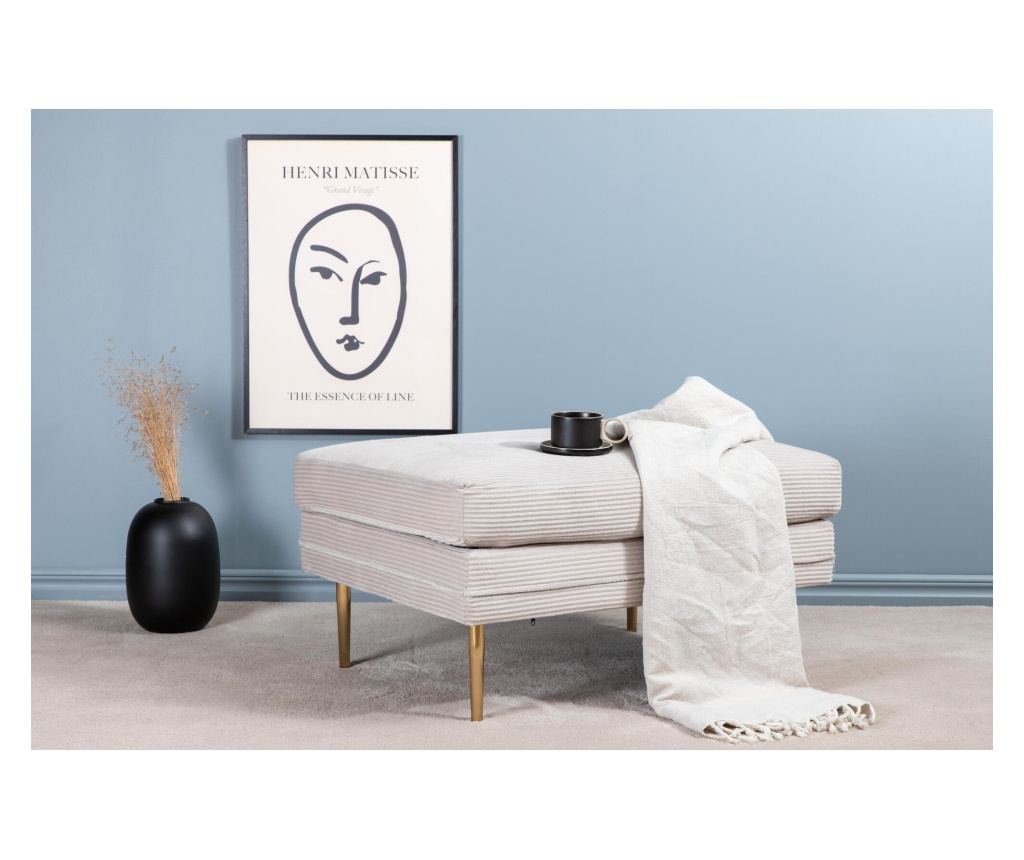Tabure Ottoman Boom Creme & Gold 90 cm - 4
