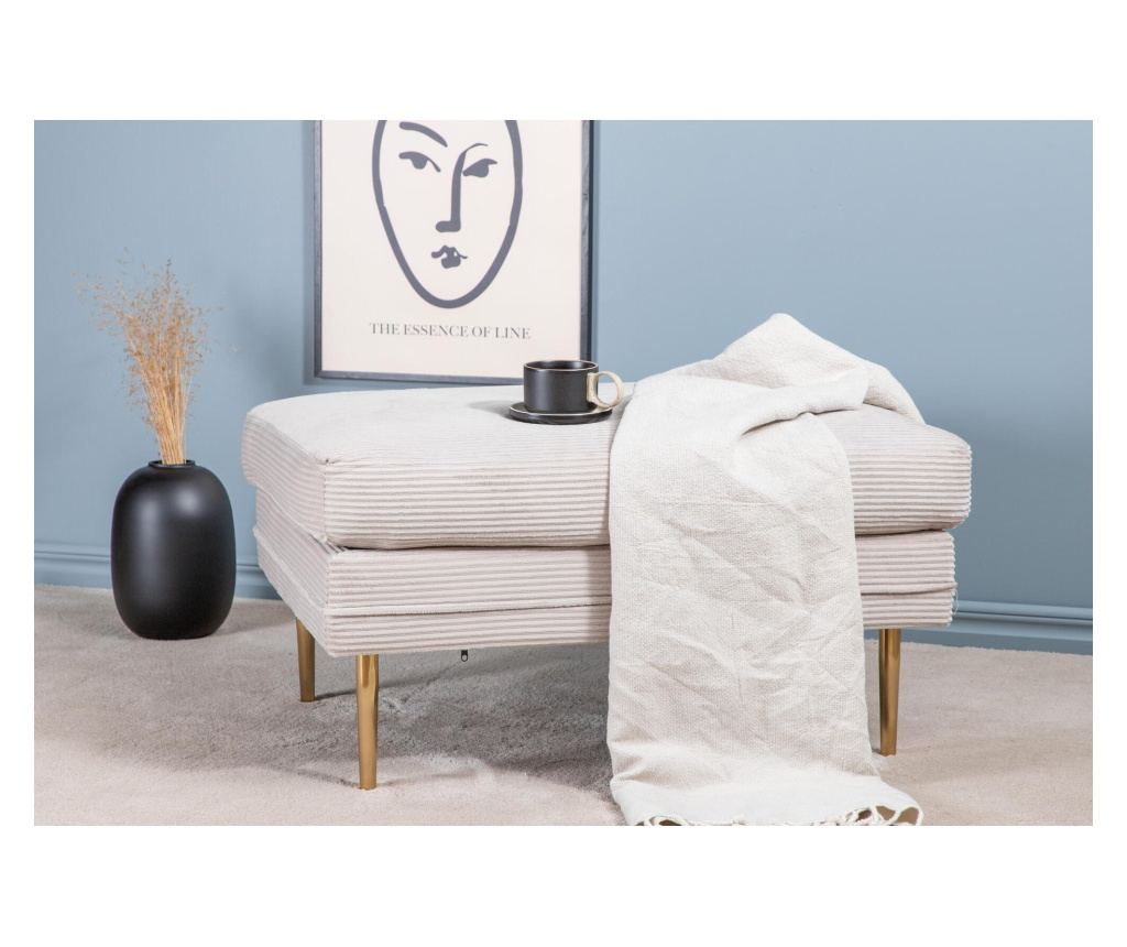 Tabure Ottoman Boom Creme & Gold 90 cm - 5