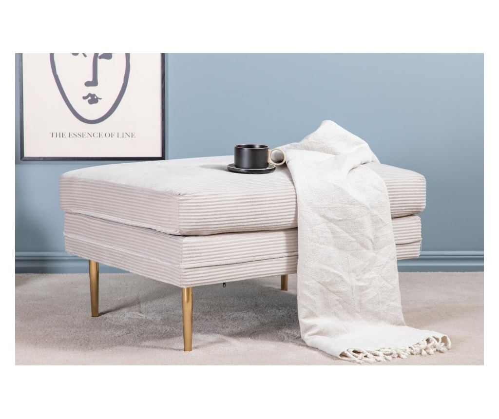 Tabure Ottoman Boom Creme & Gold 90 cm - 6