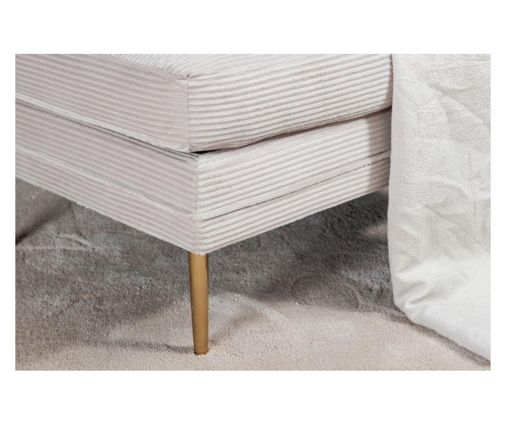 Tabure Ottoman Boom Creme & Gold 90 cm - 7
