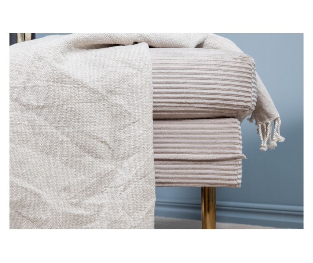 Tabure Ottoman Boom Creme & Gold 90 cm - 8