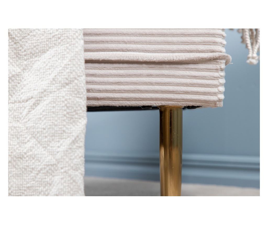 Tabure Ottoman Boom Creme & Gold 90 cm - 9