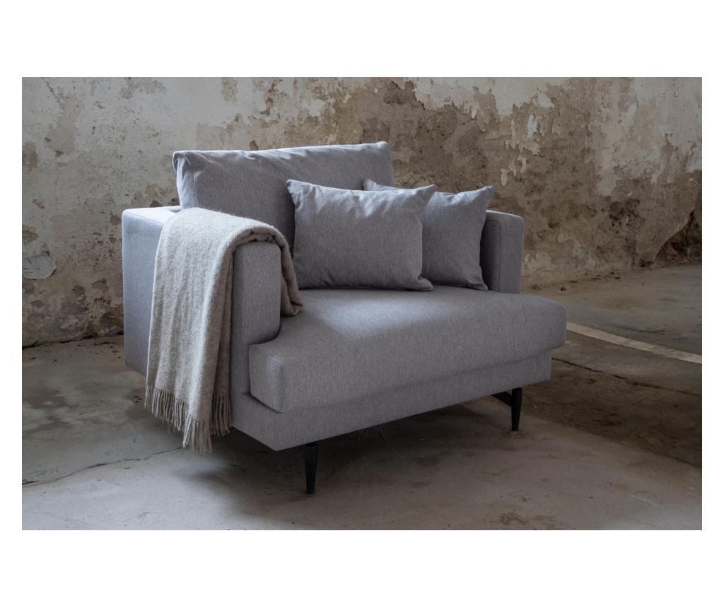 Fotelja Sofia Siva i Crna 104 cm - 4