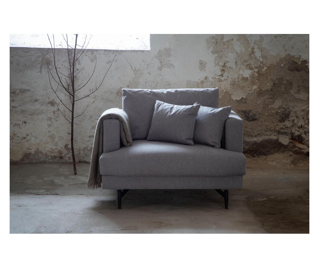 Fotelja Sofia Siva i Crna 104 cm - 5