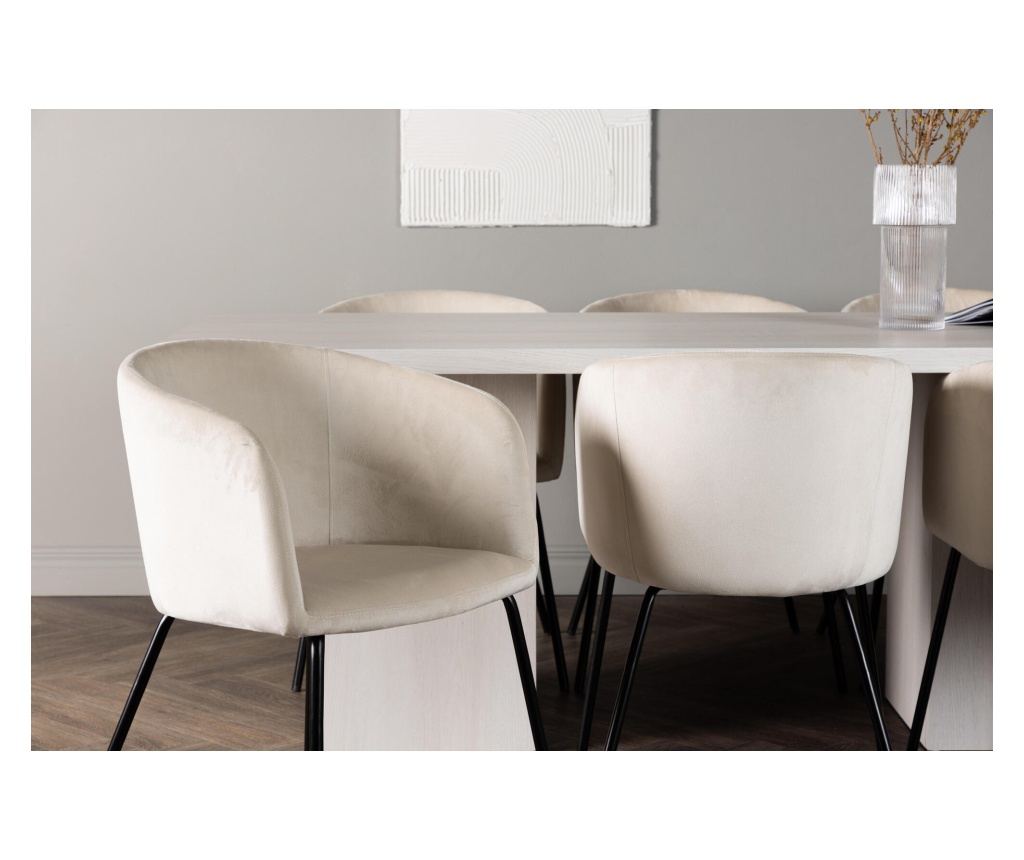 Blagovaonska stolica Berit krem i crna 55 cm - 4