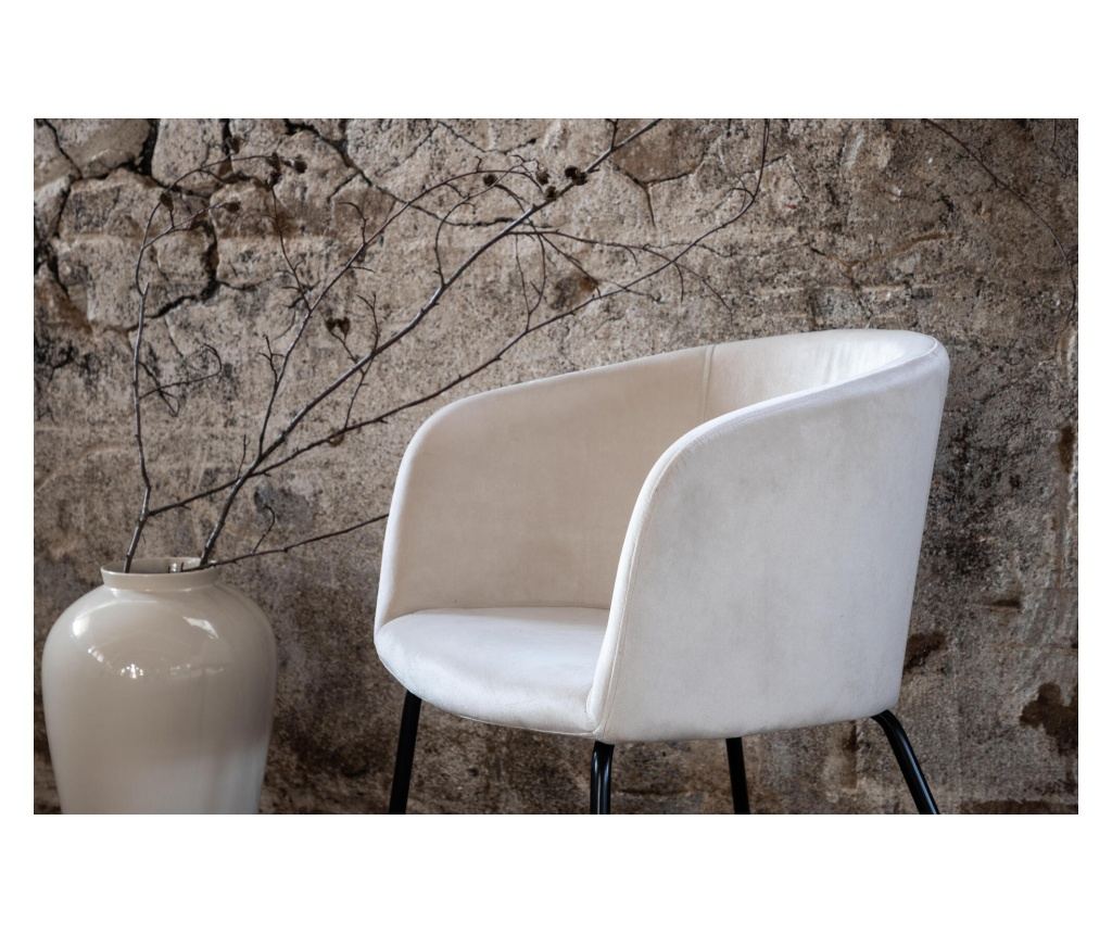 Blagovaonska stolica Berit krem i crna 55 cm - 6